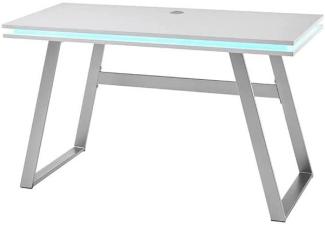 'Tiflis' LED-Schreibtisch, Edelstahl 140x60
