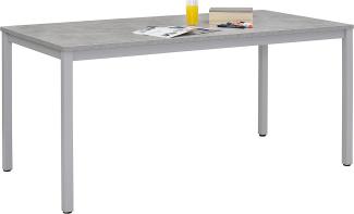 Schreibtisch "Schützen" aus Material / Spanplatte / Melaminharzbeschichtung / hochwertige ABS-Kanten in steingrau. Abmessungen (B/H/T) 160x76x51 cm