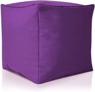 Green Bean© Sitzsack-Hocker "Cube" 40x40x40cm mit EPS-Perlen Füllung - Fußhocker Sitz-Pouf für Sitzsäcke - Sitzhocker Lila