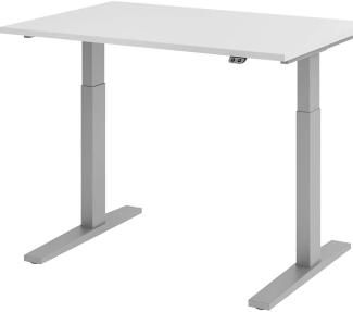 mcbuero. de Sitz-Steh-Schreibtisch elektrisch 120x80cm Grau/Silber