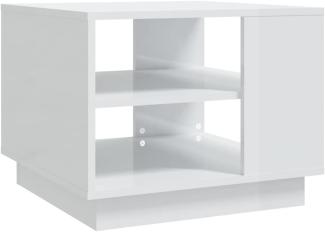 Couchtisch Hochglanz-Weiß 55x55x43 cm Holzwerkstoff