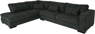 Ecksofa HWC-J58, Couch Sofa mit Ottomane links, Made in EU, wasserabweisend ~ Kunstleder grau