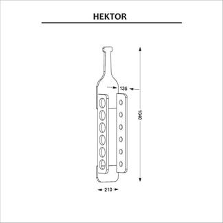 Homemania Flaschenhalter Hektor 21x13,5x104 cm Schwarz