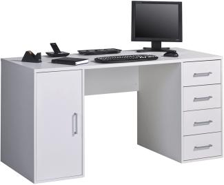 MAJA Möbel Office EINZELMODELLE Schreib-und Computertisch, Holzdekor, Weiß Uni, 150,00 x 67,00 x 75,00 cm