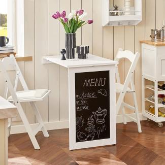 SoBuy® FWT20-W Wandtisch in weiß mit Tafel Klapptisch Esstisch Küchentisch Memoboard BHT: 50x76x75cm