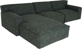Ecksofa HWC-J59, Couch Sofa mit Ottomane links, Made in EU, wasserabweisend ~ Kunstleder grau