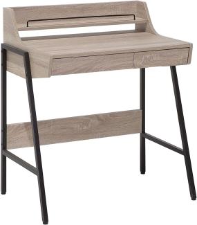 Schreibtisch heller Holzfarbton 73 x 48 cm 2 Schubladen BROXTON