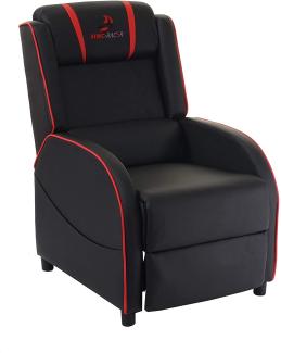 Fernsehsessel HWC-D68, HWC-Racer Relaxsessel TV-Sessel Gaming-Sessel, Kunstleder ~ schwarz/rot