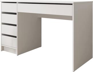 Mirjan24 Schreibtisch 'Ada' Schubladen beidseitig montierbar, 75 x 55 x 120 cm Weiß