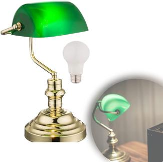 Tischlampe Wohnzimmer LED Tischleuchte Schreibtischlampe Bankerlampe Grün SL3336