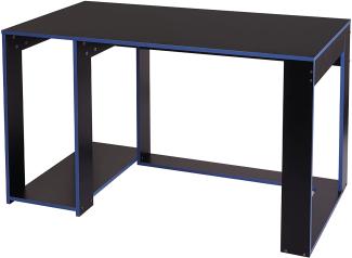 Schreibtisch HWC-J26, Computertisch Bürotisch, 120x60x76cm ~ schwarz-blau