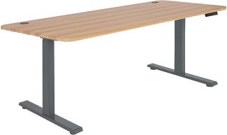 Schreibtisch HWC-D40, Computertisch, elektrisch höhenverstellbar 160x80cm 53kg ~ Eiche-Dekor, anthrazit-grau