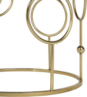 Beistelltisch 2er Set Ø 40x45 / 45x55 cm Gold aus Metall und Spiegelglas WOMO-Design