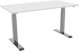 celexon elektrisch höhenverstellbarer Schreibtisch Professional eAdjust-58123 - grau, inkl. Tischplatte 125 x 75 cm