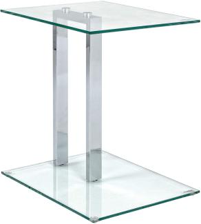 Beistelltisch Glas/Stahl, ca. 45x50x35cm