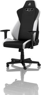 NITRO CONCEPTS S300 Gamingstuhl - Ergonomischer Bürostuhl Schreibtischstuhl Chefsessel Bürostuhl Pc Stuhl Gaming Sessel Stoffbezug Belastbarkeit 135 Kilogramm - Radiant White (Weiß)