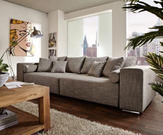 Couch Marbeya Hellgrau 290x110 cm mit Schlaffunktion Big-Sofa