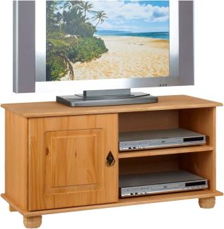IDIMEX Lowboard Belfort, schöner Fernsehschrank aus Kiefer massiv gebeizt/gewachst, praktisches TV Möbel mit 1 Tür, Zeitloser Fernsehschrank mit 2 Ablageflächen