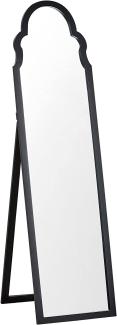 Stehspiegel Schwarz mit dekorativem Rahmen 40 x 150 cm Rustikal Ganzkörper für Ecke Schlafzimmer Garderobe Bad Wohnzimmer