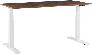 Schreibtisch manuell höhenverstellbar, Spanplatte Schwarz/ Weiß, 63-126 x 160 x 72 cm