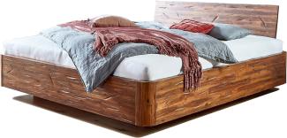 SAM Schwebebett 180 x 200 cm Teneriffa, Holzbett aus massivem Akazienholz, Doppelbett im Vintage-Look, geschlossenes Kopfteil, FSC® 100% Zertifiziert