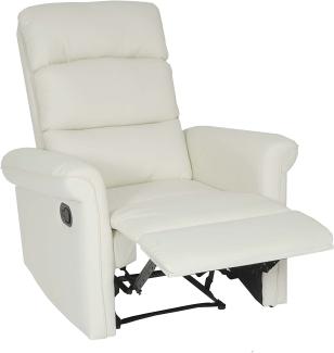 Fernsehsessel HWC-J96, Relaxsessel Sessel Liegesessel, Liegefunktion verstellbar Kunstleder ~ creme-weiß