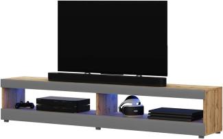 Selsey TV-Lowboard, Eiche matt/Grau Hochglanz, 140 cm