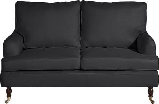 Passion Sofa 2-Sitzer Flachgewebe Graphit Buche Nussbaumfarben