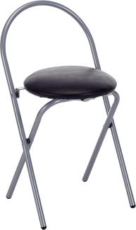 WENKO Badhocker Secura - klappbar, mit Soft-Sitz und Lehne, Kunststoff, 37. 5 x 63. 5 x 37. 5 cm, Schwarz