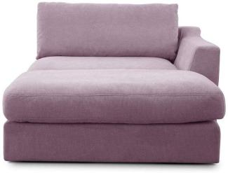 CAVADORE Sofa-Modul "Fiona" Longchair mit Armteil rechts / XXL-Recamiere passend zur Couchgarnitur Fiona / 139 x 90 x 199 /Webstoff flieder-lila
