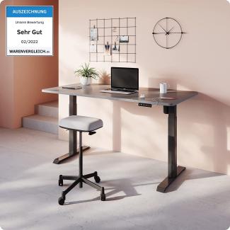 Höhenverstellbarer Schreibtisch (160 x 80 cm) - Sitz- & Stehpult mit Ladebuchsen - Schreibtisch Höhenverstellbar Elektrisch Touchscreen & Stahlfüßen - Schreibtisch Höhenverstellbar von Desktronic