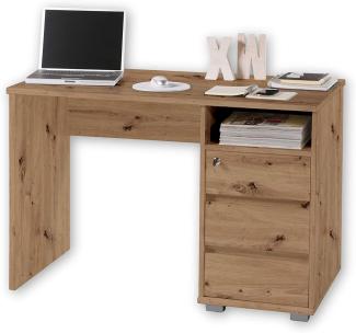 PRIMUS 1 Schreibtisch mit Schubladen, Artisan Eiche Optik - Bürotisch Computertisch fürs Homeoffice mit Stauraum und offenem Ablagefach - 110 x 75 x 65 cm (B/H/T)