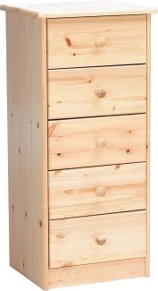 Erst-Holz Kommode Kiefer natur 5 Schubladen 90. 50-05