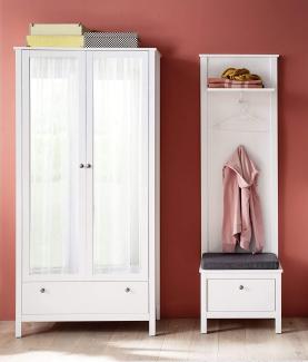 trendteam smart living Garderobe Garderobenkombination 3-teiliges Komplett Set Ole, 162 x 192 x 38 cm in Weiß mit viel Stauraum