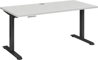 Schreibtisch "5502" aus Metall / Spanplatte in Metall anthrazit - platingrau. Abmessungen (BxHxT) 135x120x68 cm