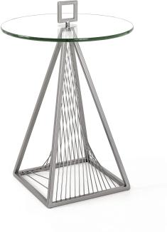 Beistelltisch Glas/ Metall, Ø 45cm