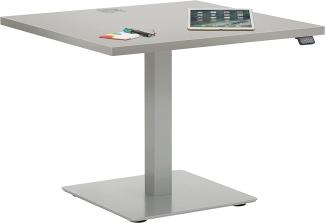 Schreibtisch "5511" aus Metall / Spanplatte in Metall platingrau - platingrau. Abmessungen (BxHxT) 80x127x80 cm