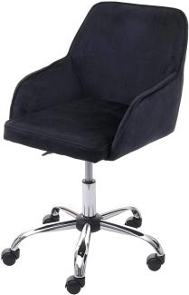Bürostuhl HWC-F82, Schreibtischstuhl Chefsessel Drehstuhl, Retro Design Samt ~ schwarz