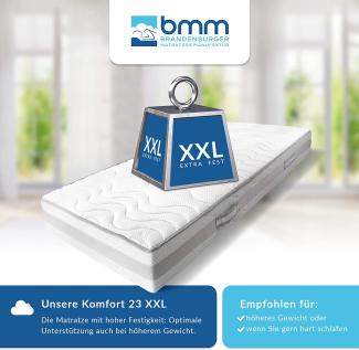 BMM Komfort Super XXL Kaltschaummatratze in H4 extra fest (bis 150kg), Öko-Tex Zertifiziert, produziert in Deutschland, 90x200 cm