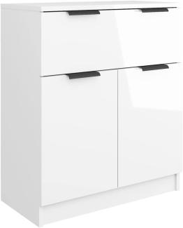 Sideboard Hochglanz-Weiß 60x30x70 cm Holzwerkstoff [811094]