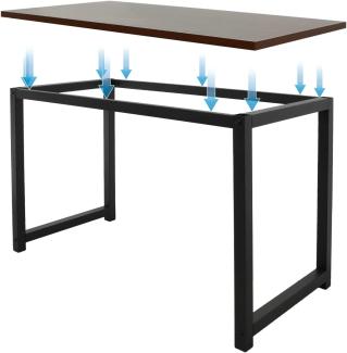Schreibtisch 120x60x75 cm walnuss-Schwarz aus MDF und Metall ML-Design