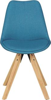 Wohnling 2er-Set Esszimmerstühle Skandinavische Stühle mit Holzbeinen blau