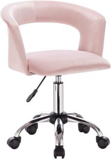 Bürostuhl mit Armlehne aus Samt Modell Yumy rosa