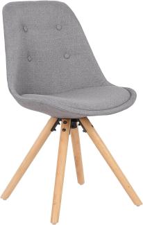 WOLTU® BH54gr-1 1 Stück Esszimmerstuhl, Sitzfläche aus Leinen, Design Stuhl, Küchenstuhl, Holzgestell, Grau