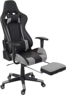Relax-Bürostuhl HWC-D25 XXL, Schreibtischstuhl Gamingstuhl, 150kg belastbar Fußstütze ~ schwarz/grau