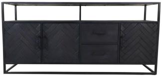 Sideboard Verona - 180x40x85 cm - Schwarz - Mangoholz / Eisen von HSM