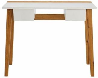 Schreibtisch mit 2 Schubladen, weiß, 91 x 35 x 72 cm