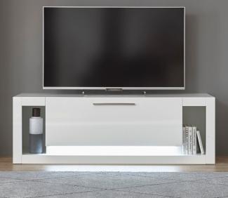 TV-Lowboard Ladis in weiß Hochglanz 150 cm