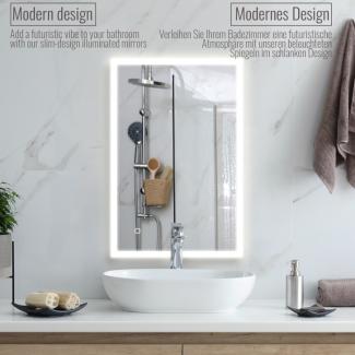 Aquamarin® LED-Badspiegel mit Speicherfunktion, Beschlagfrei, Dimmbar & Energiesparend, 3000-7000K, 100 x 60 cm