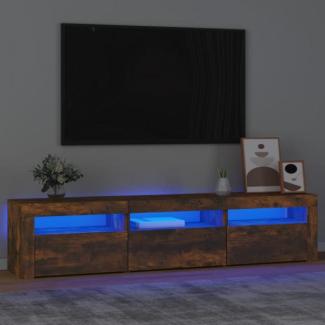 TV-Schrank mit LED-Leuchten Räuchereiche